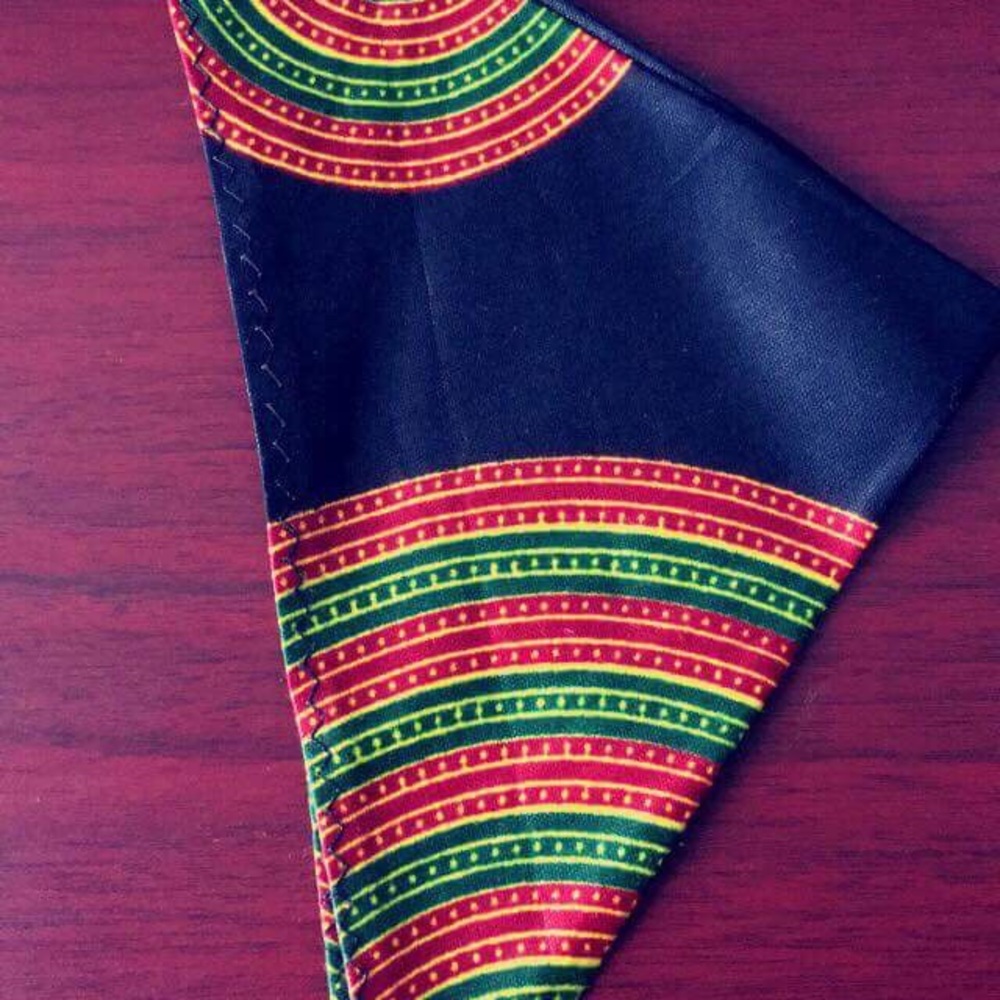 Alpha Wolf African Print pocket square